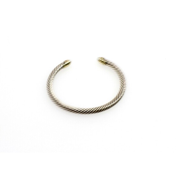 David Yurman Pearls Cable Bangle Bracelet With 14k Yellow Gold 5mm - Picture 2 of 5